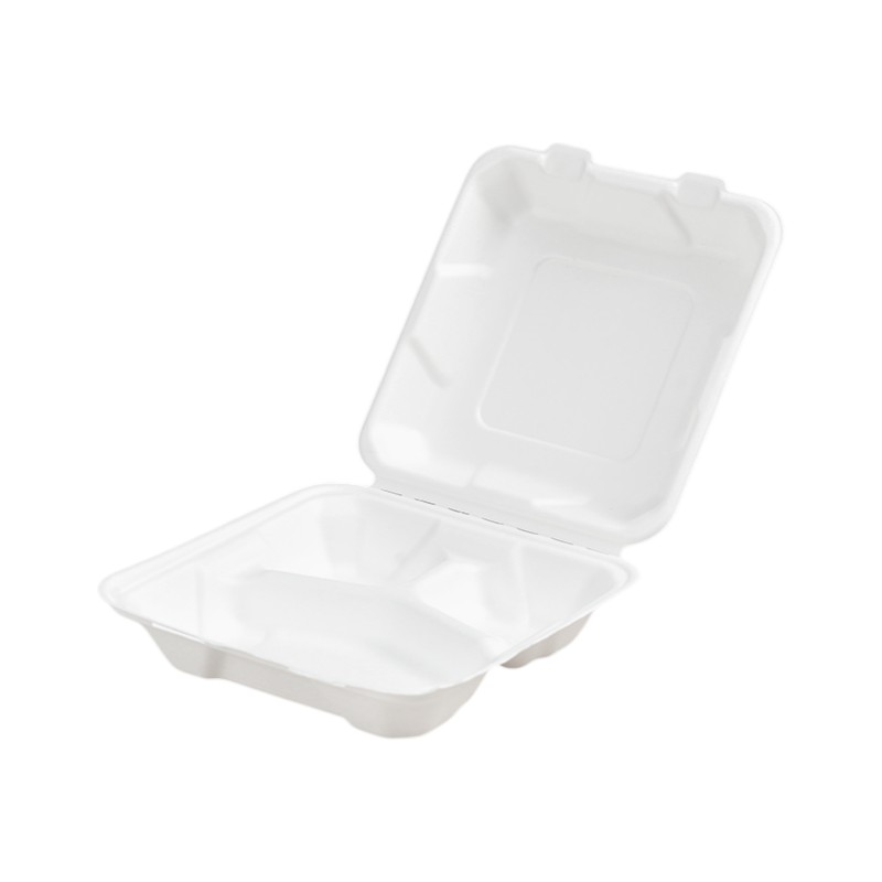 8*8'' Shallow Clamshell 3 Compartment